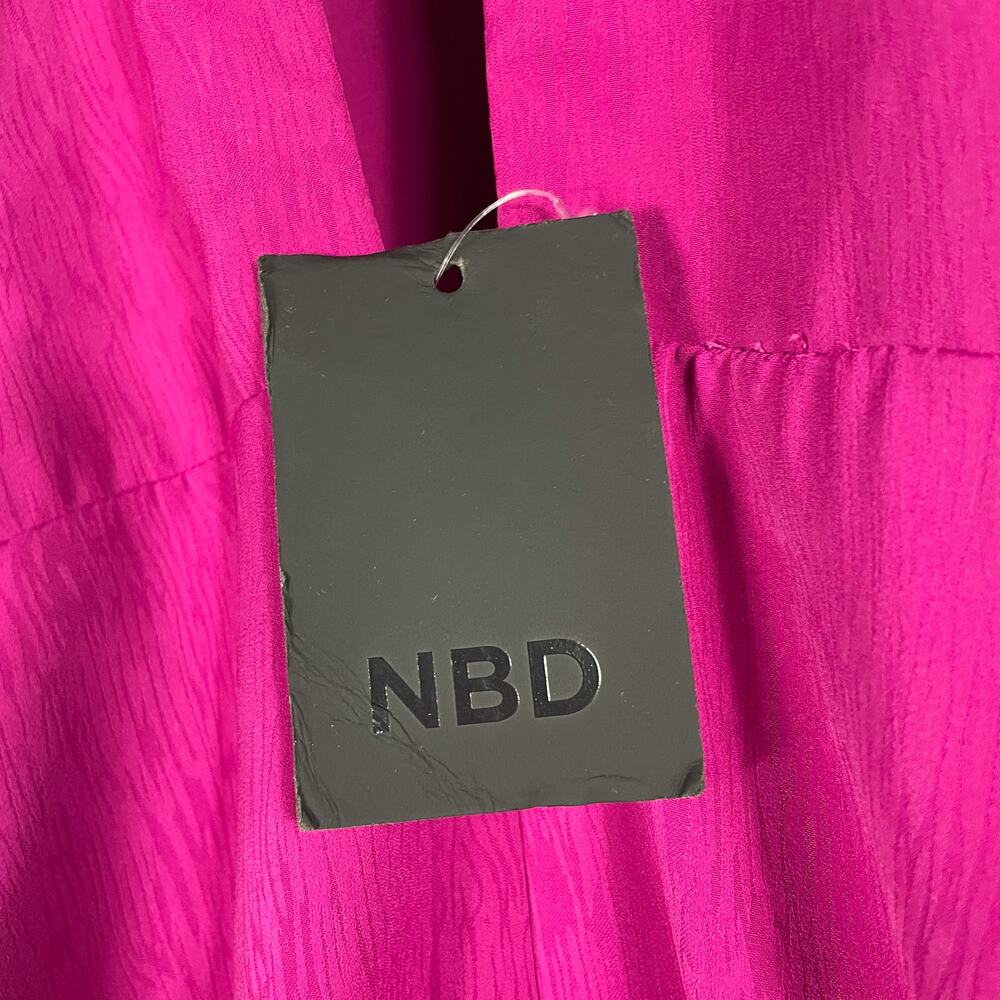 NBD Atlas Mini‎ Dress Pink Fuchsia Halter Keyhole Split Sleeveless Sash Sz M - Picture 11 of 11